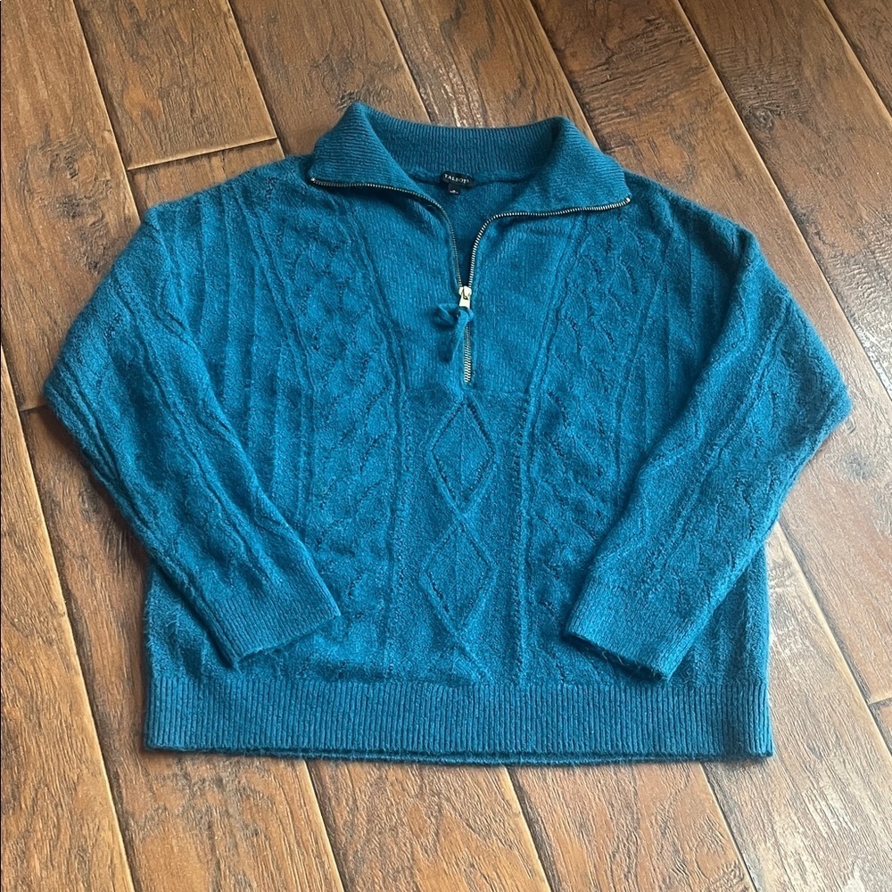 Talbots Turquoise Cable Knit Sweater